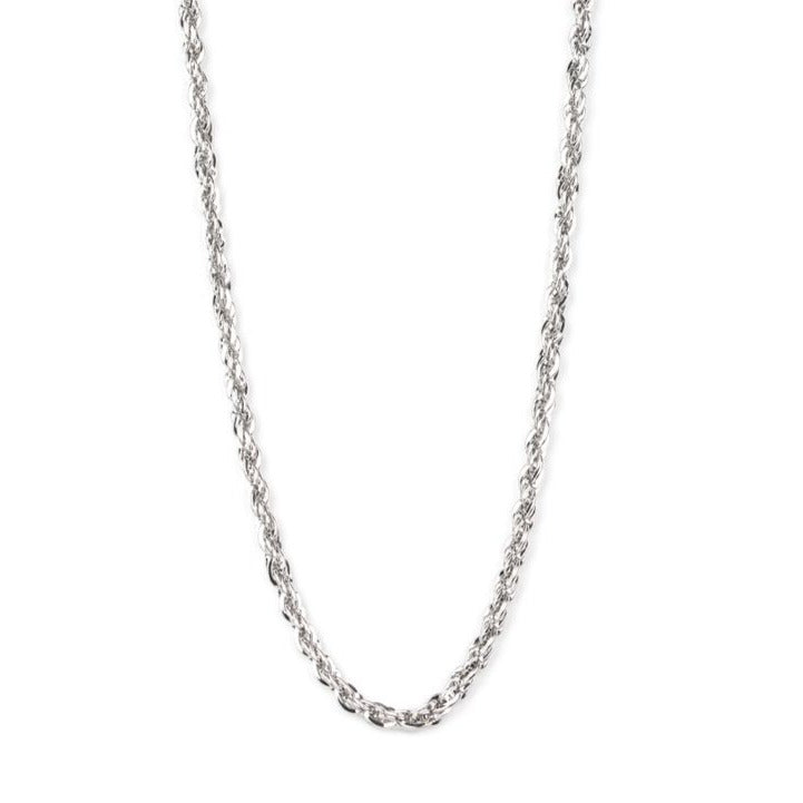 Silver Twisted Rope Chain Necklace