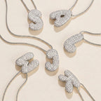 Hailey Bubble Initial Silver Necklace