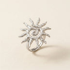 Radiant Sun Spiral Silver Ring