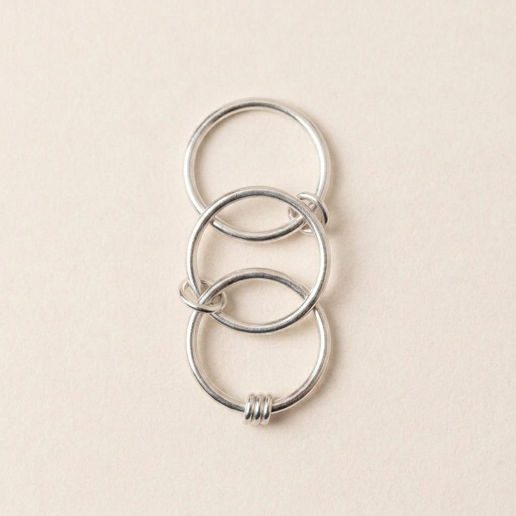 Silver Knot Stacking Ring Set