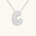 Hailey Bubble Initial Silver Necklace