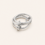 Silver Knot Stacking Ring Set