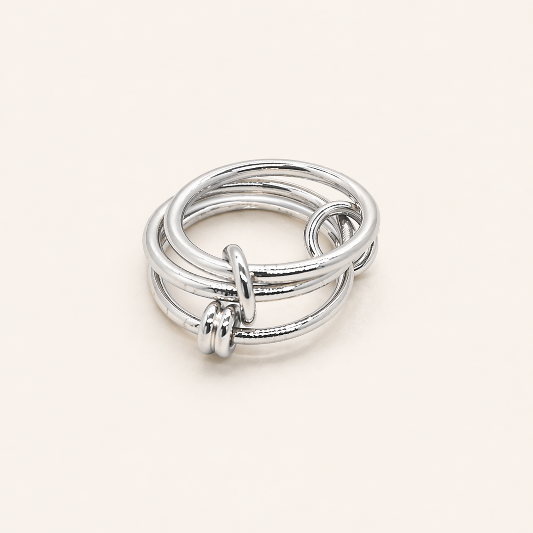 Silver Knot Stacking Ring Set