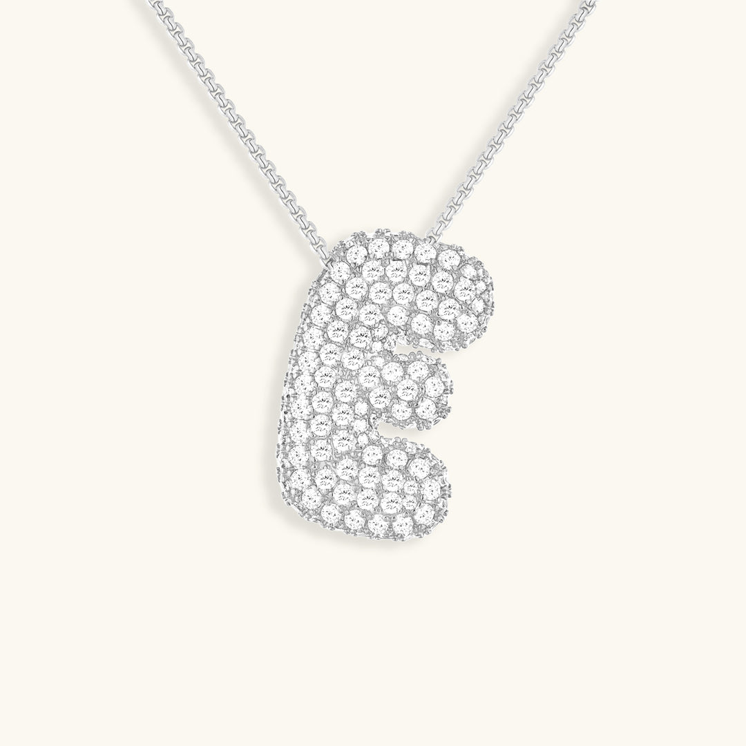 Hailey Bubble Initial Silver Necklace