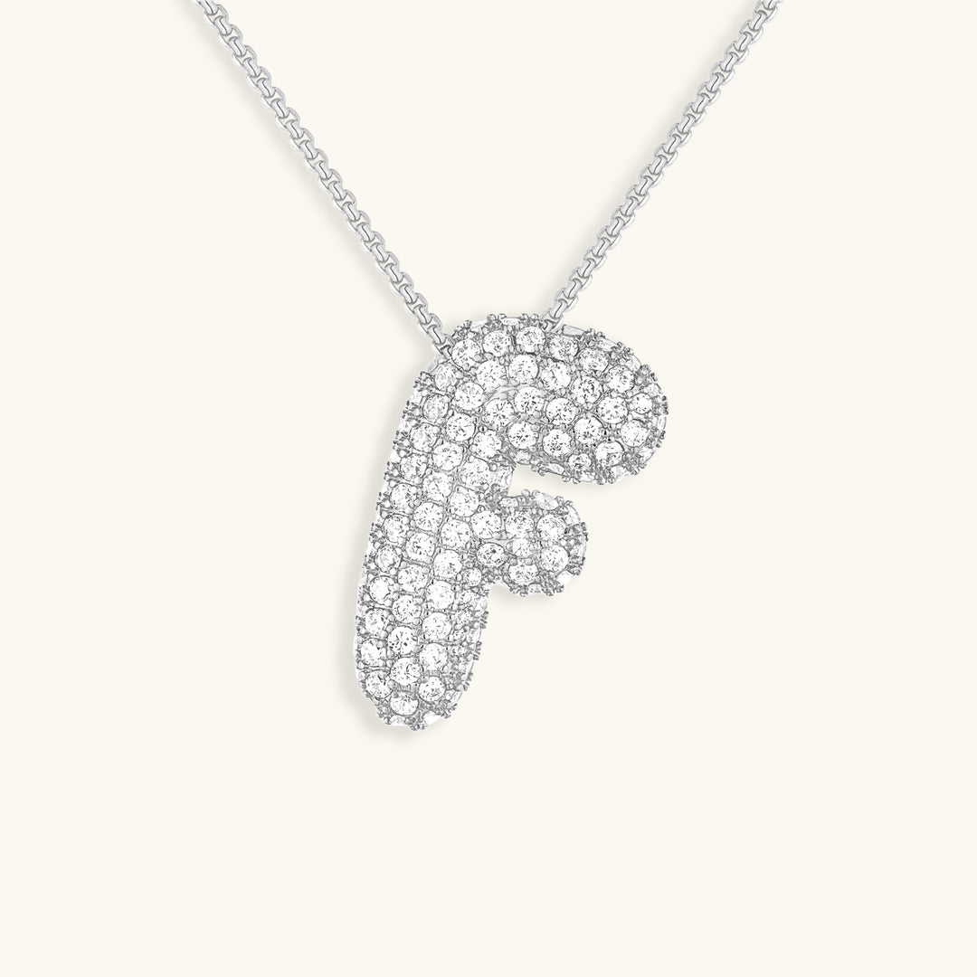 Hailey Bubble Initial Silver Necklace