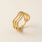 Gold Triple Wave Open Ring
