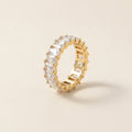 Gold Baguette Crystal Eternity Band Ring