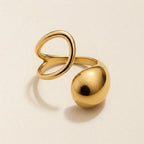 Gold Open Loop Sphere Ring