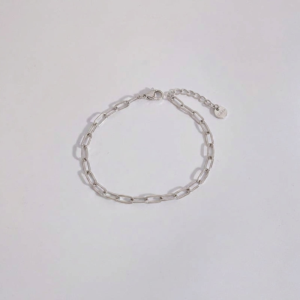 Linked Silver Paperclip Bracelet