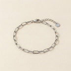 Linked Silver Paperclip Bracelet