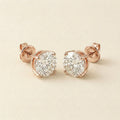 Rose Gold Round Cut CZ Stud Earrings