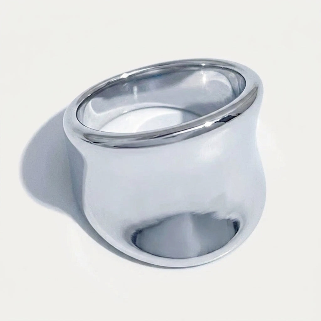 Silver Wide Flat-Top Signet Ring