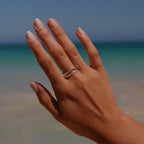Silver Double Chevron V-Shape Ring
