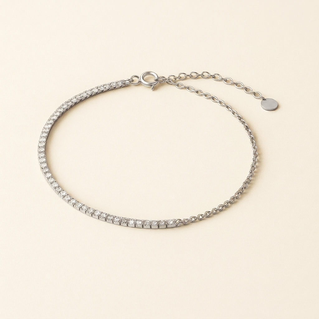 Silver Starlight Cascade Tennis Bracelet