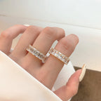 Gold Baguette Crystal Eternity Band Ring