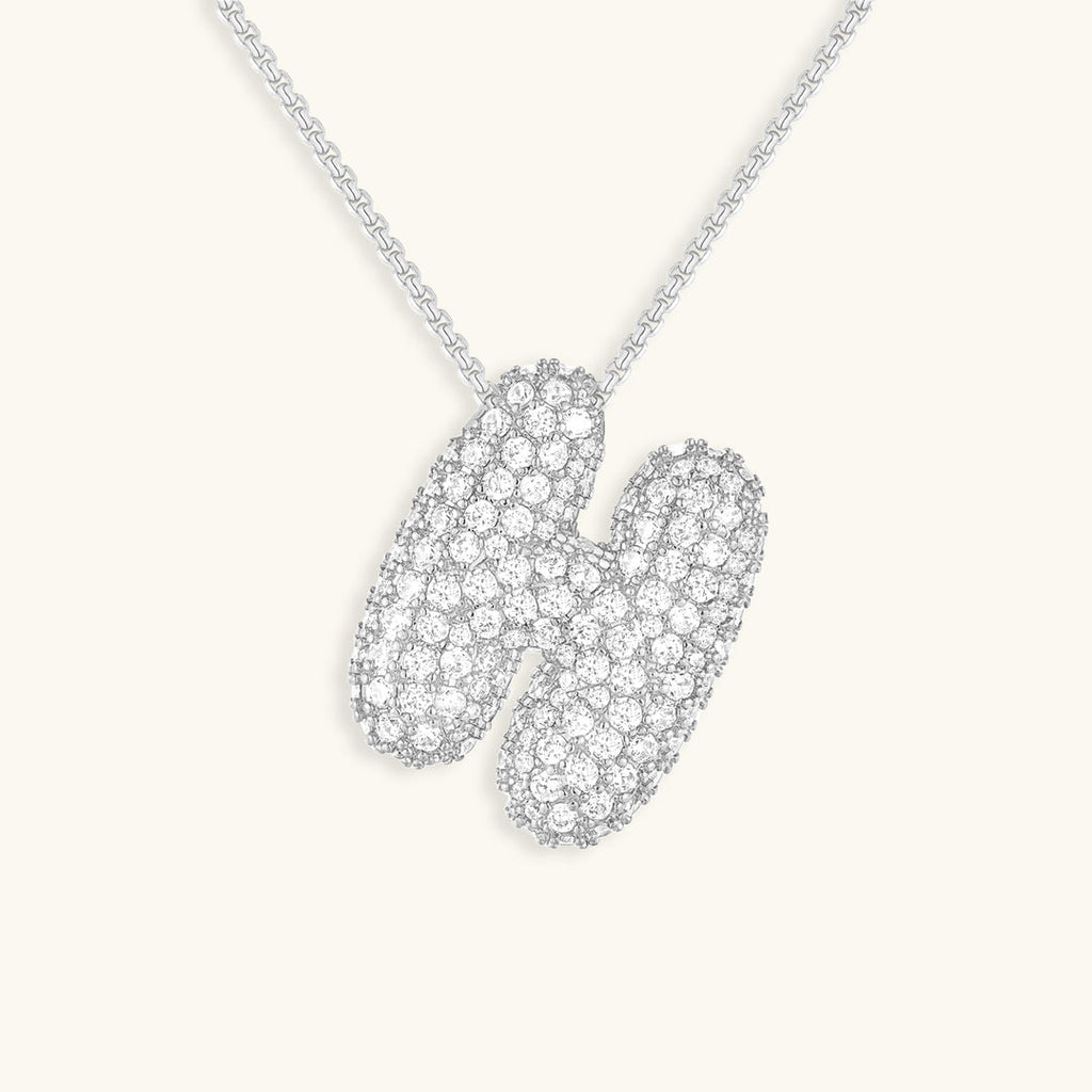 Hailey Bubble Initial Silver Necklace
