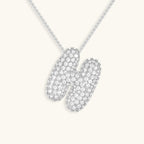 Hailey Bubble Initial Silver Necklace
