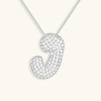 Hailey Bubble Initial Silver Necklace