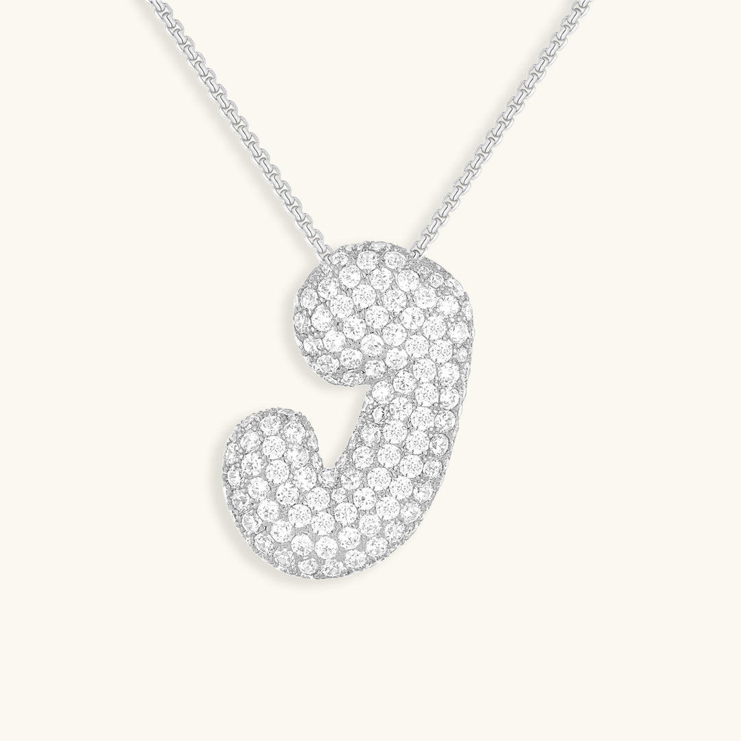 Hailey Bubble Initial Silver Necklace