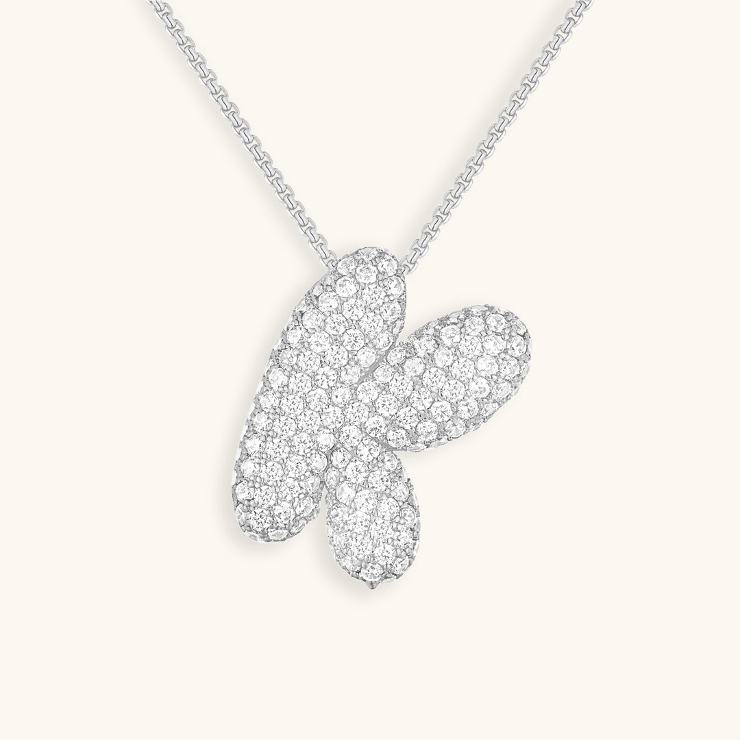 Hailey Bubble Initial Silver Necklace