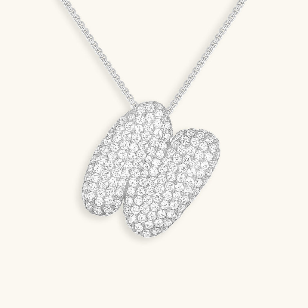 Hailey Bubble Initial Silver Necklace