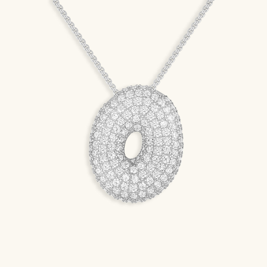Hailey Bubble Initial Silver Necklace