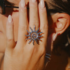 Radiant Sun Spiral Silver Ring