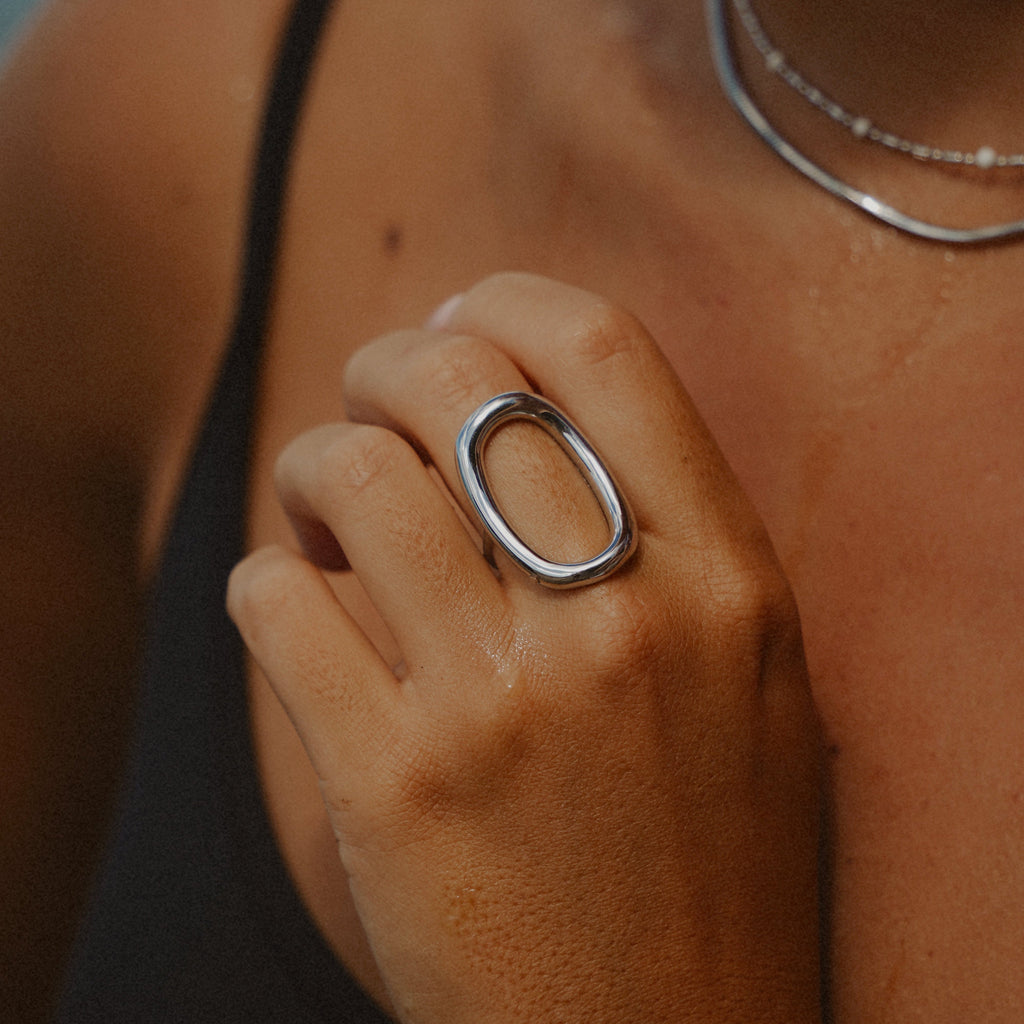Silver Open Oval Ring