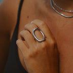 Silver Open Oval Ring