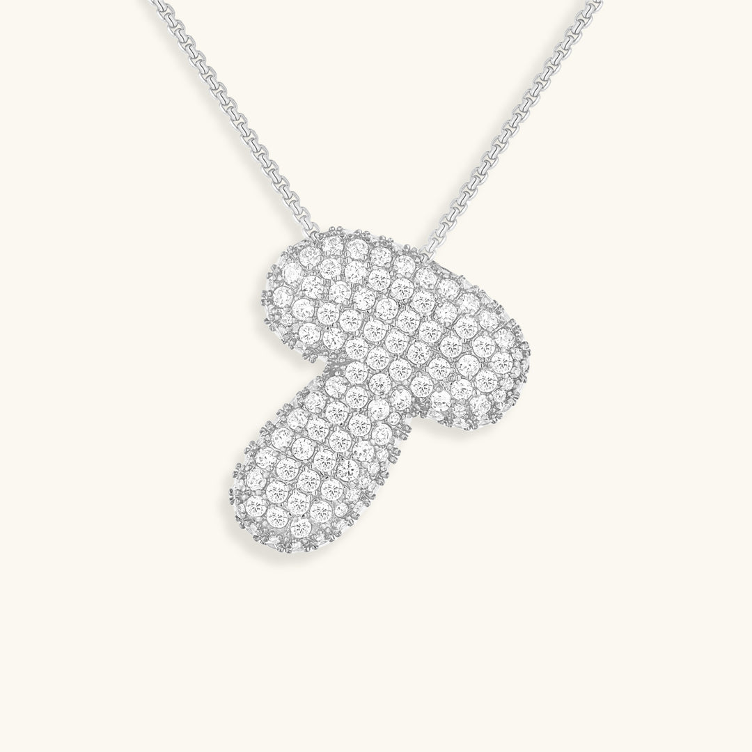 Hailey Bubble Initial Silver Necklace