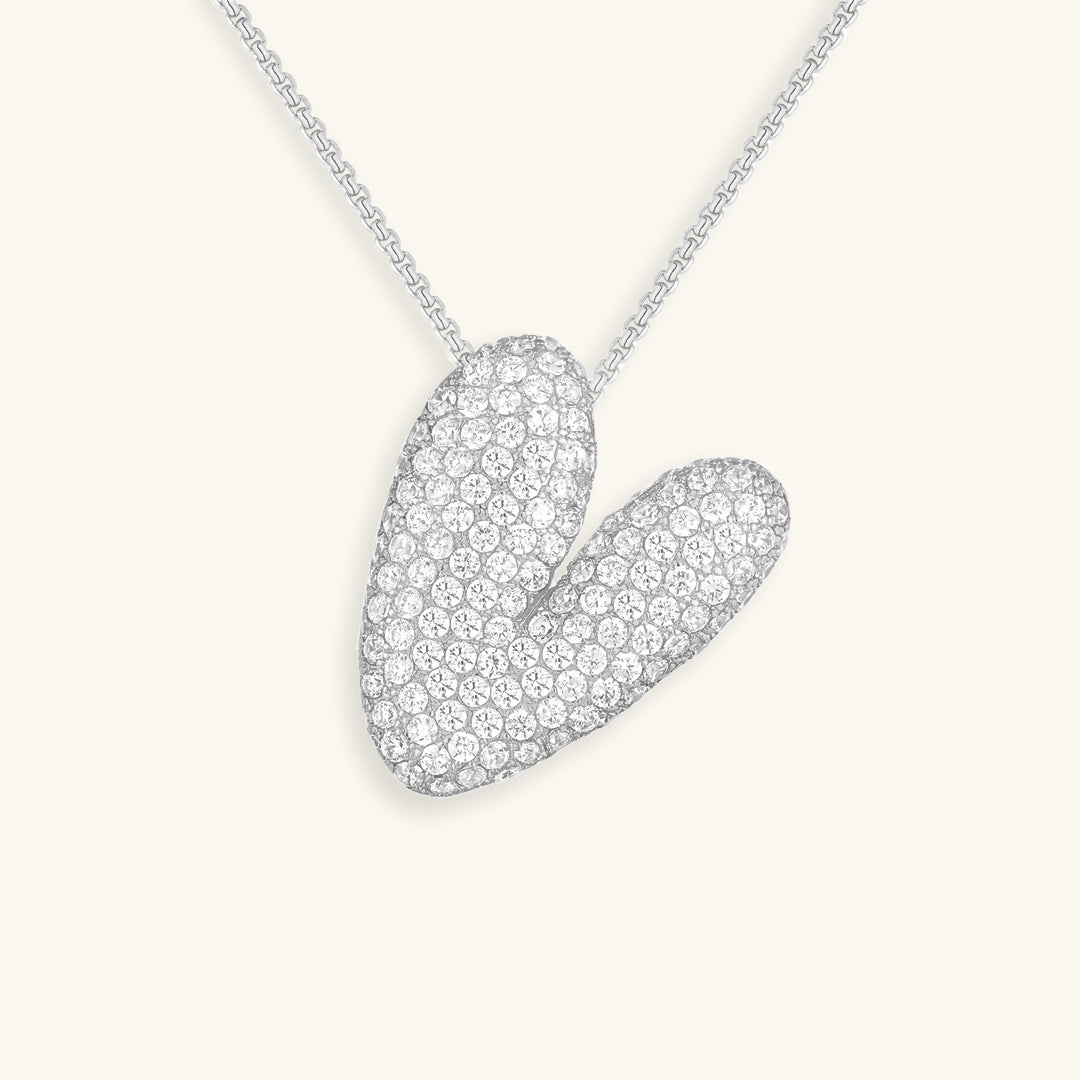Hailey Bubble Initial Silver Necklace