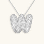 Hailey Bubble Initial Silver Necklace