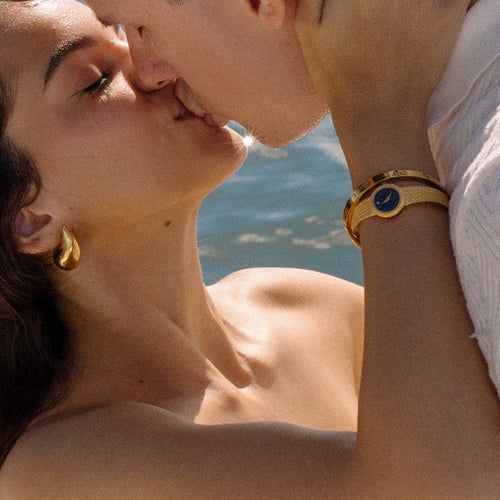 Gold Chunky Teardrop Stud Earrings
