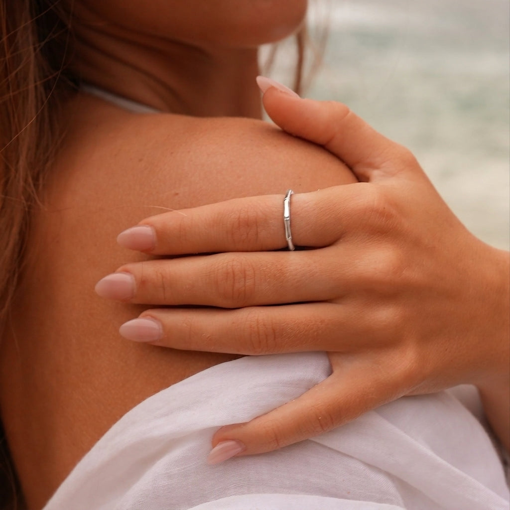 Silver Bamboo Band Ring
