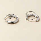Silver Double Wrap Huggie Hoop Earrings