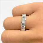 Silver Baguette Crystal Eternity Band Ring