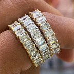Gold Baguette Crystal Eternity Band Ring