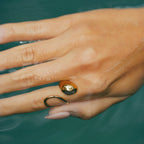 Gold Open Loop Sphere Ring